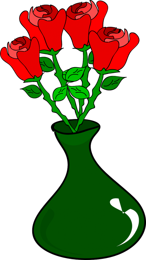 Vazos, Rožės, Gėlės, Jar, Nemokama Vektorinė Grafika