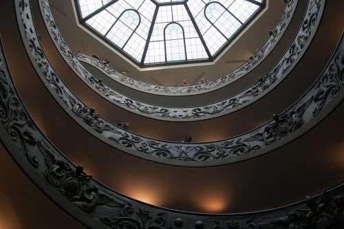 Vatikanas, Muziejus, Spiralinė Rampa, Turistai, Figūra, Tekstūra, Architektūra