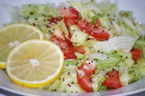 Daržovių Salotos, Garstyčios Sememá, Citrina, Sveikas Maistas, Pomidoras, Vitaminai