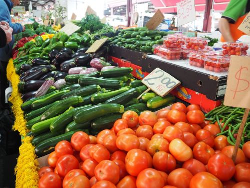 Daržovės, Pomidorai, Veggies, Karalienės Viktorijos Rinka, Melburnas, Turgus, Spalvinga, Maistas