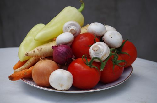 Daržovės, Įvairus, Sveikas, Pomidorai, Grybai, Paprika, Pastinakai, Svogūnai