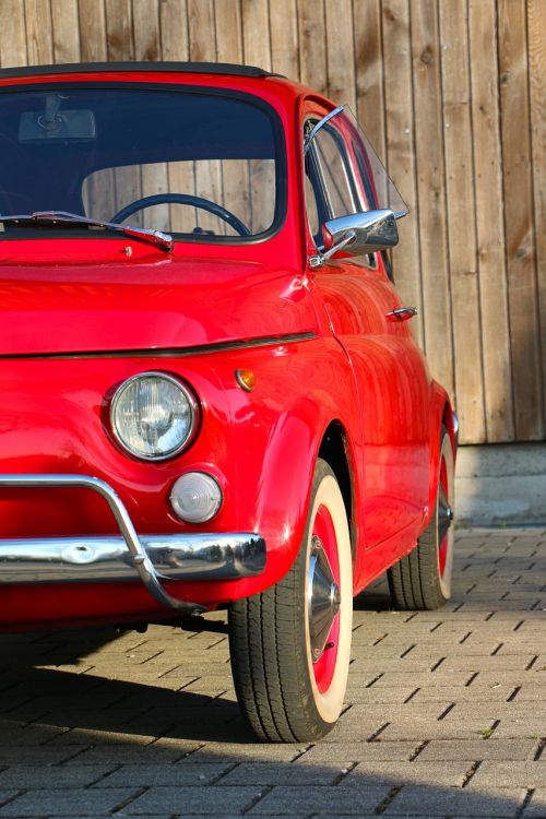 Transporto Priemonė, Fiat 500, Nostalgija, Oldtimer, Raudona