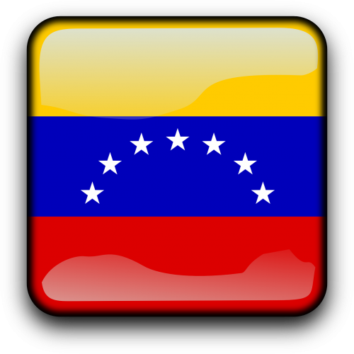 Venezuela, Vėliava, Bolivaro Respublika, Šalis, Tautybė, Kvadratas, Mygtukas, Blizgus, Nemokama Vektorinė Grafika