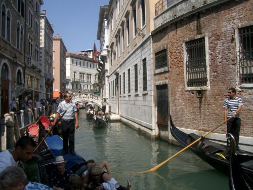 Venecija, Kanalas, Gondolos, Italy