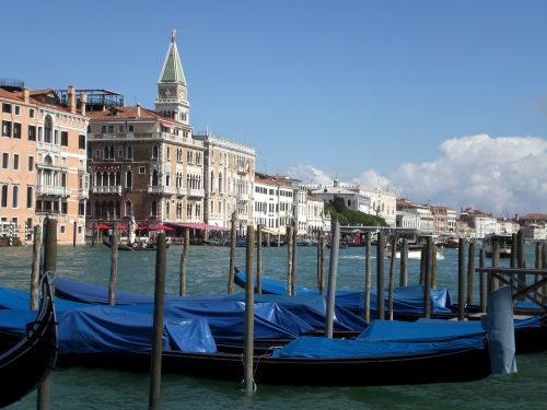 Venecija, Kanalas, Vandens Gondola, Italy, Valtys, Kanalo Grande, Gondolos, Romantiškas
