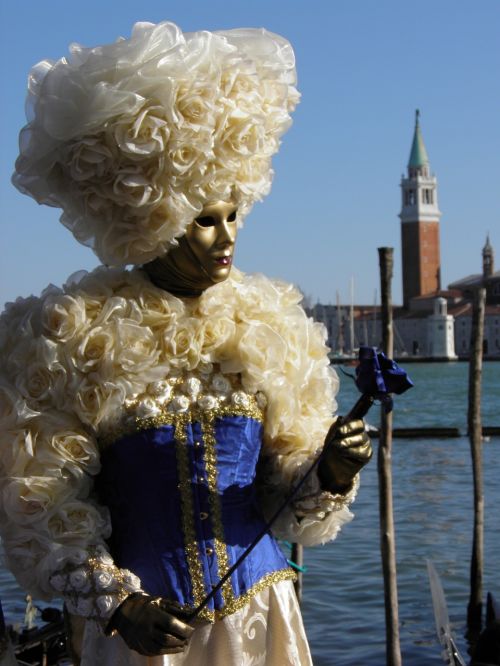 Venecija, Italy, Karnavalas, Kaukė, Maskuoti, Venecijos Karnavalas, Venecijos Kaukė, Moteris, Gėlė