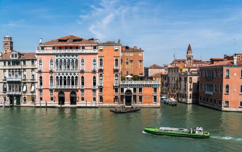 Venecija, Italy, Architektūra, Didysis Kanalas, Valtys, Europa, Vanduo, Turizmas, Venetian, Venezija, Pastatas, Dangus, Romantiškas