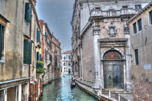 Venecija, Italy, Kanalas, Gondola, Architektūra, Venezija, Orientyras, Istorinis, Turistinis, Pritraukimas, Romantiškas, Senas, Dangus, Pastatas, Europa, Kelionė, Vanduo, Venetian