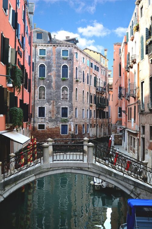 Venecija, Miestas, Vaikščioti, Per, Vanduo, Atostogos, Italy, Kanalas, Vežimėliai, Namai, Architektūra