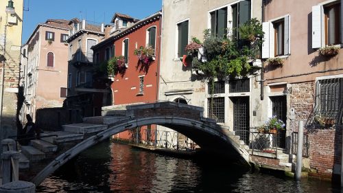 Venecija, Italy, Tiltas, Kanalas