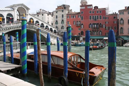 Venecija, Didysis Kanalas, Rialto Tiltas, Valtis, Italy, Miestą Ant Vandens