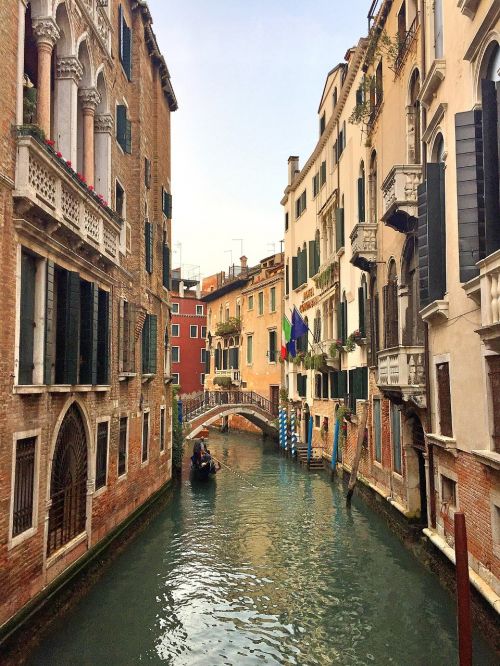 Venecija, Kanalas, Tiltas, Namai