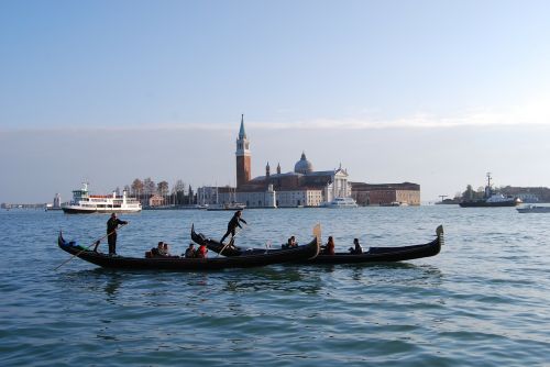 Venecija, Gondola, Jūra, Laguna, Italy
