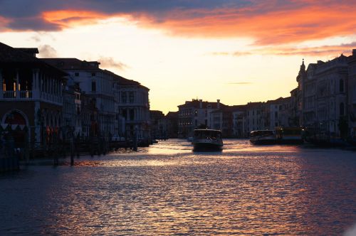 Venecija, Vakaras Venecijoje, Italy, Kanalas, Venezija