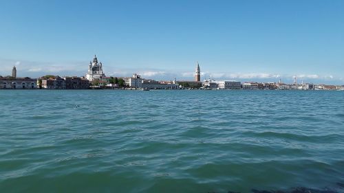 Venecija, Jūra, Mėlynas Dangus, Panorama, Vaizdas, Canale Grande, Gondola