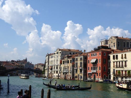 Venecija, Gondola, Kanalo Grande, Italy, Lagūnas, Dangus, Gondolieris