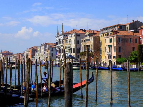 Venecija, Kanalo Grande, Kajakas, Gondolos, Rialto, Italy, Architektūra