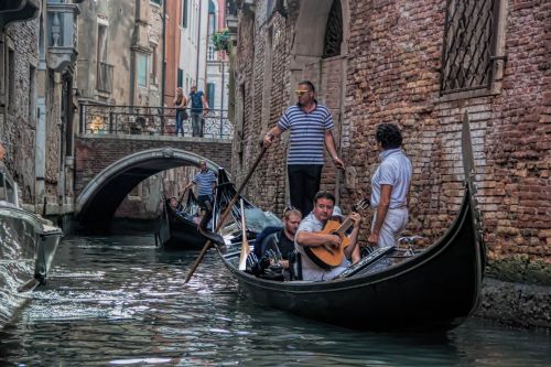 Venecija, Italy, Gondola, Kanalas