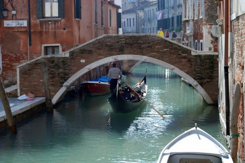Venecija, Italy, Gondola, Tiltas, Kanalas