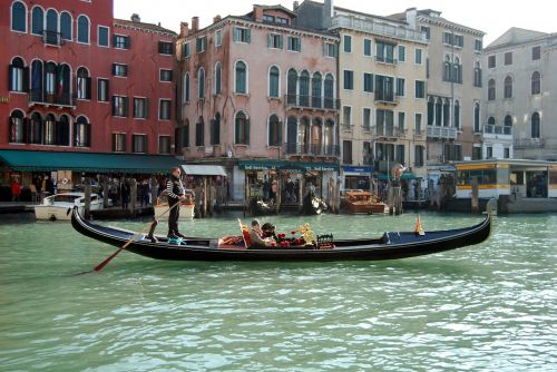 Venecija, Italy, Gondola, Tiltas, Kanalas, Jūra