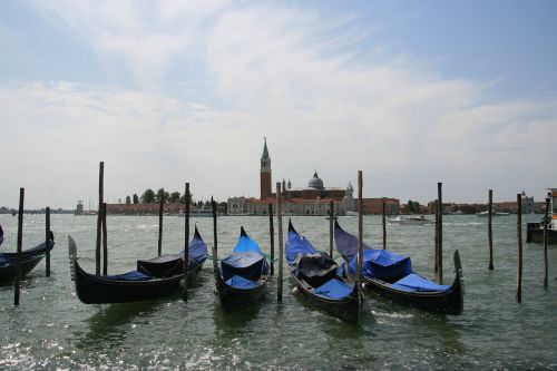 Venecija, Gondolos, Mėlynas, Plaukiojimas, Italy