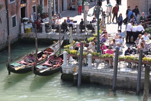 Venecija, Italy, Kanalas, Kavinė, Žmogus, Laisvalaikis, Kelionė