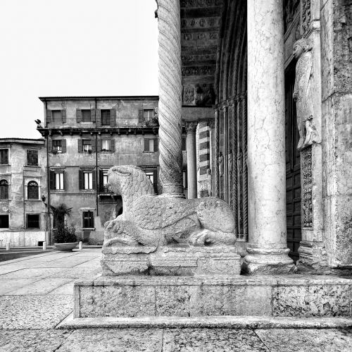 Verona, Veneto, Italy, Piazza, Marmuras, Statula, Fontana, Skulptūra