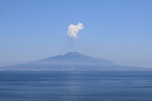 Vesuvius, Kalno Vesuvius, Italy, Sorrento, Debesis, Dūmai, Vulkanas