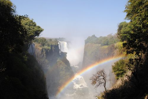 Viktorijos Krioklys, Zimbabvė, Afirka, Krioklys, Sienos, Zambezi, Upė, Vaivorykštė