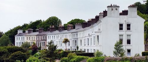 Victorian, Terasa, Namai, Išlenktas, Plėtra, Jūra, Cobh, Airija, Architektūra
