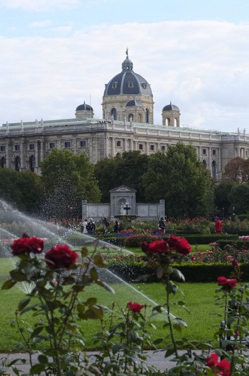 Vienna, Pastatas, Austria, Sodas, Parkas, Rožės