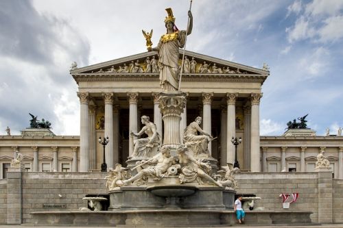 Vienna, Parlamentas, Pagrindinis Įėjimas, Architektūra, Pastatas