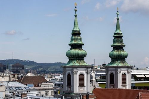 Vienna, Panorama, Vaizdas, Centro, Bažnyčios Bokštai, Kapitalas