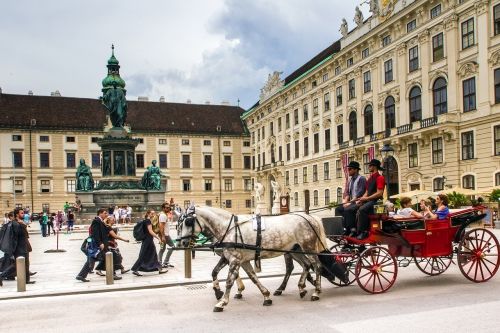 Vienna, Hofburgo Imperatoriaus Rūmai, Fiaker, Pilis, Architektūra, Centro, Pastatas, Skulptūra