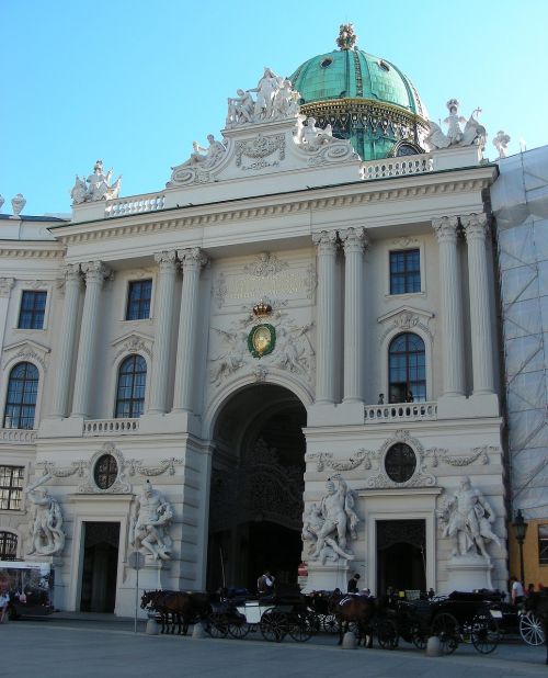 Vienna, Michaelertor, Kupolas, Baroko Pastatas, Austria, Istorinis Centras