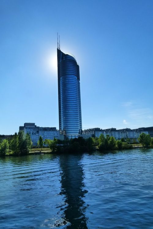 Vienna, Austria, Danube, Pastatas, Saulėlydis, Architektūra