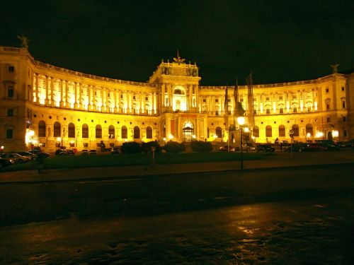 Vienna, Hofburgo Imperatoriaus Rūmai, Naktis, Pilis, Austria