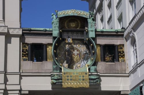Vienna, Laikrodis, Pastatas, Architektūra, Laikrodžio Veidas