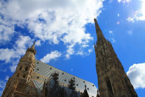 Vienna, Dangus, Bažnyčia, Austria, Dom, St Steano Katedra, Bažnyčios Šereliai