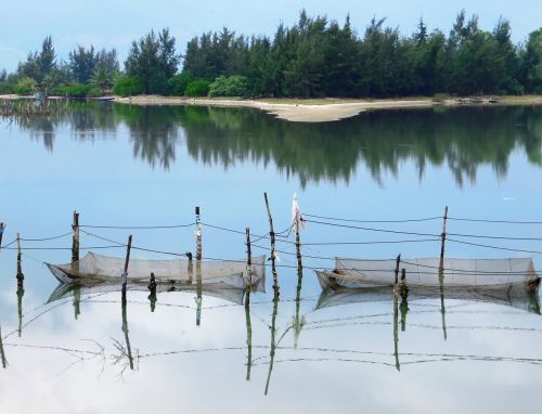 Viet Nam, Danang, Ežeras, Žvejyba, Žvejys, Užskaitos, Ramus, Ramybė, Apmąstymai