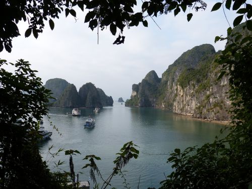 Vietnamas, Halongas, Jūra, Gamta, Halongo Įlanka, Kraštovaizdis, Užsakytas, Nuotaika, Kranto, Laivas, Unesco, Pasaulio Gamtos Paveldas, Perspektyva