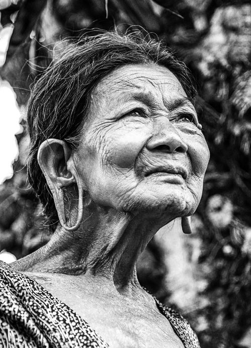 Sena Moteris, Portretas, Vietnamas, Trys Tamarind Mnong, Dak Nong Provincija, Juoda Ir Balta