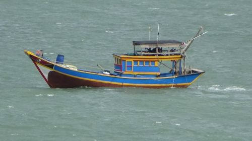 Vietnamas, Valtis, Mėlynas, Žvejybos Laivas