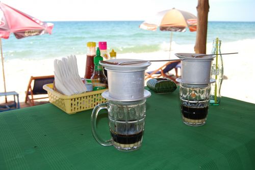 Vietnamiečių Kava, Kavos Puodelis, Paplūdimio Restoranas, Kavos Filtras