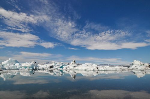 Vaizdas, Iceland, Dangus, Jūra, Ledas, Sniegas