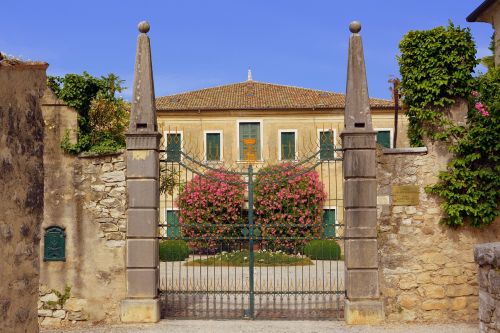 Vila, Įėjimas, Vartai, Senovės, Punta San Vigilio, Italy, Ežero Garda
