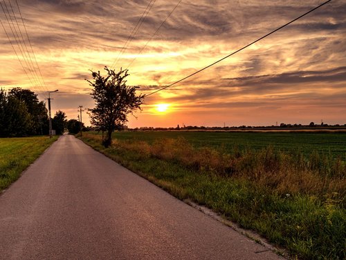 Kaimas,  Laukas,  Saulėlydžio,  Būdas,  Highway,  Vasara,  Žemdirbystė,  Gamta