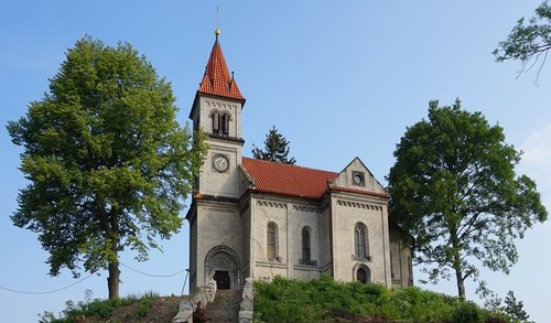 Kaimas Bažnyčia,  Čekija,  Bažnyčia,  Kaimas,  Kaimo,  Eksterjero,  Europa,  Architektūra,  Medis,  Romos Katalikų,  Katalikų