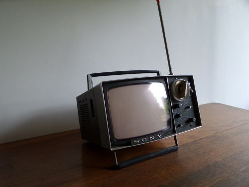 Vintage, Televizija, Japanese, Sony, Mažas, Nuoma, Ekranas, Perjungti