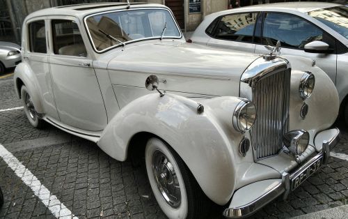 Vintage, Automobilis, Bentley, Porto, Portugal, Automobilis, Variklis